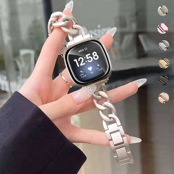 Chain Metal Watch Band For 4 Strap Sense Fitbit Versa 3 26W0320