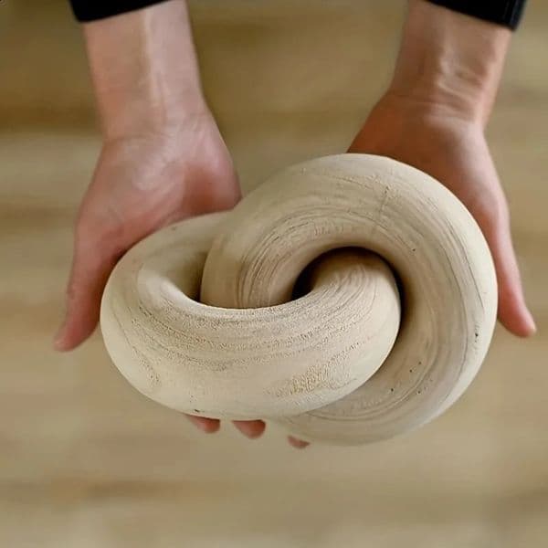 1pcs Wooden Chain Link Coffee Table Decoration Bookshelf Decoration Home Decoration Wooden Knot Decoration for Living Room 260319