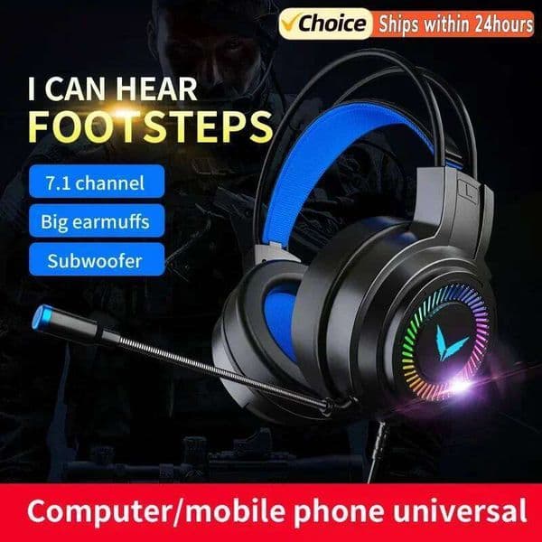 G58 G60 Gaming Headset 7.1 Stereo SVirtual Surround Bass Earphone Headphone with Mic LED Light for Computer PC Gamer Foldable 26Li0320