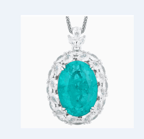 Luxury retro 18 * 25mm jade pendant tennis necklace women's laboratory diamond cocktail party high-end jewelry accessories gifts wholesale and retail