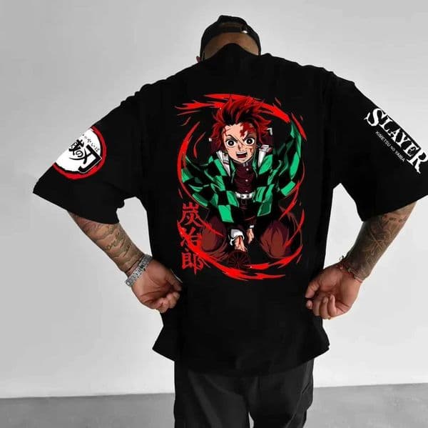 Bandai Demon Slayer Anime Mens T Shirts Summer Y2k othes Women Casual Cotton Oversized Short Sleeve Tee Streetwear Top Unisex J260318