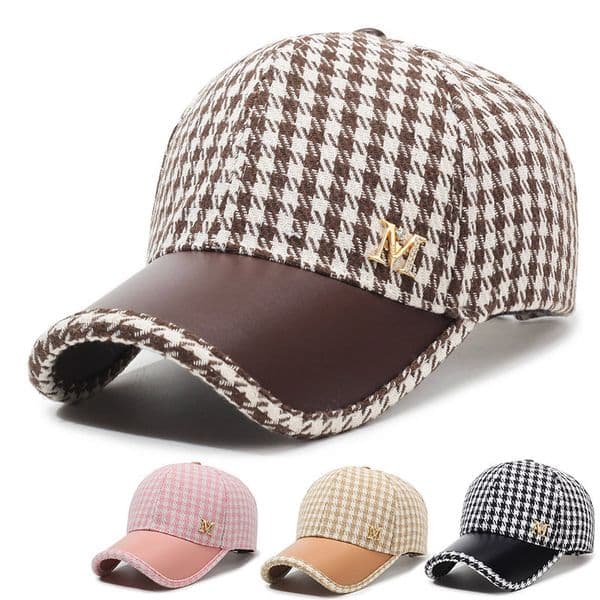 New women's baseball cap stylish checkered patterned hat designer hat suitable for outdoor sports and casual occasions sun hat beanie hat
