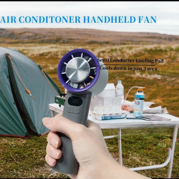 Portable Fan 120-Speed Digital Display Ice Cooling Tech Stylish Semiconductor Condensation Mini Personal Fan for Home Office 260317BJ