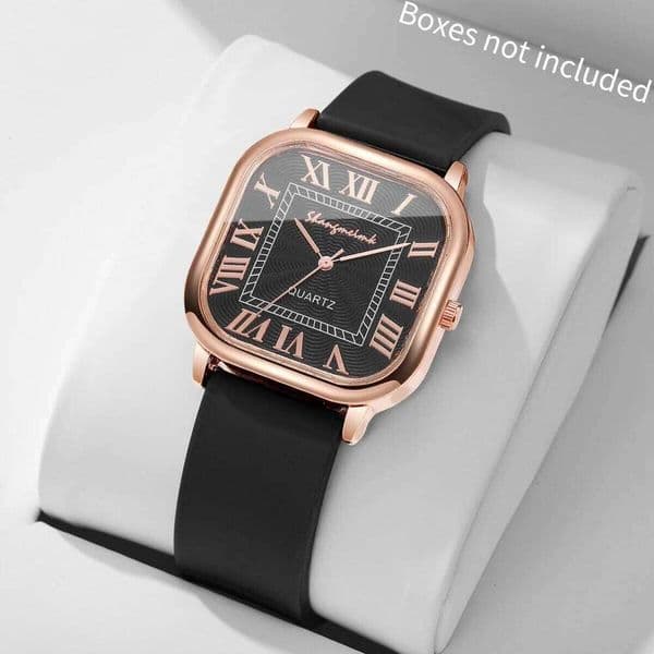 Fashion Square Roma Dial Women Watches Casual Silicone Strap Ladies Quartz Watch Girls Clock Reloj MujerWithout Box