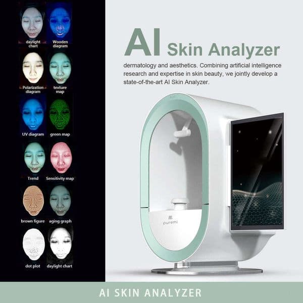 Salon Use Skin Scanning Face Analysis 48 Million Pixels 3D Imaging Matrix Lighting For Wrinkle Acne Pigment Texture Skin Health Detection Device