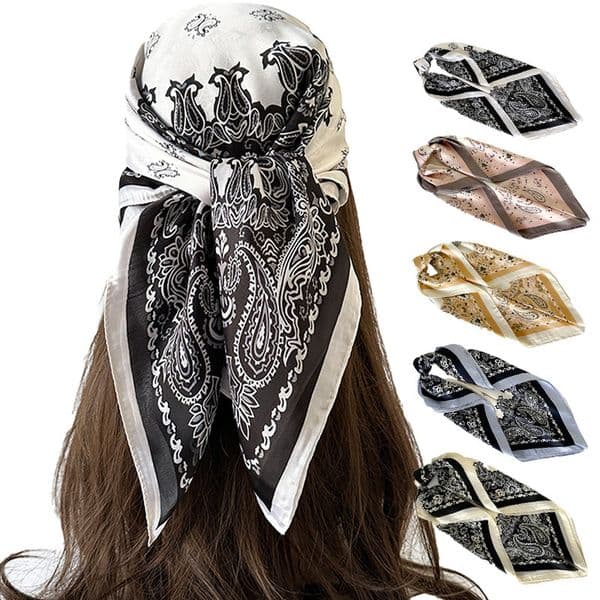 2026 New Pattern For Women European And American Versatile Fashion Cashew Scarf Headscarf Wholesale Imitation Silk Chiffon Square Scarf