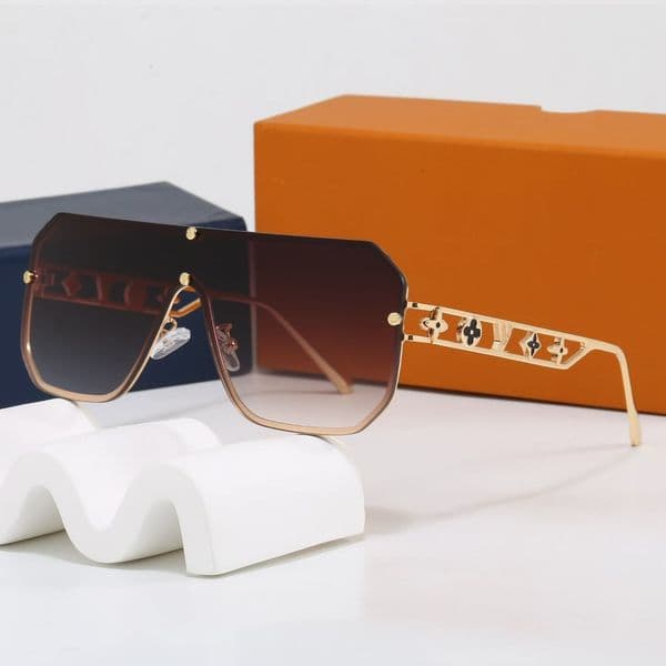 Summer luxury sunglasses designer womens Mens eyewear Classic Fashion Oversized Polarized Goggle senior glasses Vintage Frameless Big Frame Metal Sun Glasses