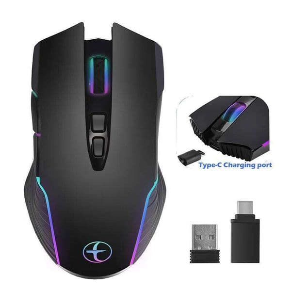 2.4G Type-C for Macbook Laptop Computer Silent Click Mice Rechargeable Wireless Mouse Plug and Play 26L0320