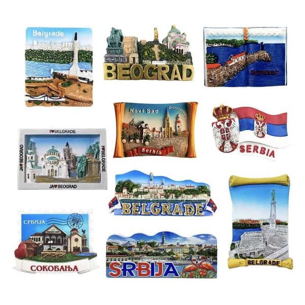 Europe Serbia Capital Belgrade Magnet Tourist Souvenirs Refrigerator Magnetic Stickers Decoration Articles Travel Gifts S26319