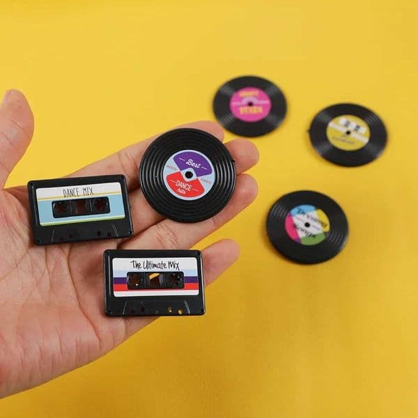 4Pcs/Pack Creative Gramophone Record Fridge Magnet Message Board Reminder Refrigerator Sticker for Home Kitchen Decoration S26319
