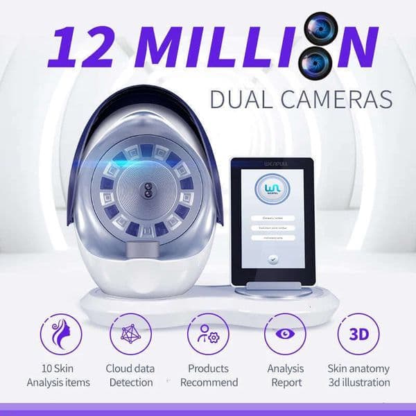 Smart System 12 Million Pixel Skin Composition Analysis Machine Beauty Deep Penetration Scanning Acne Wrinkle 10 Spectrum Image Analyzer