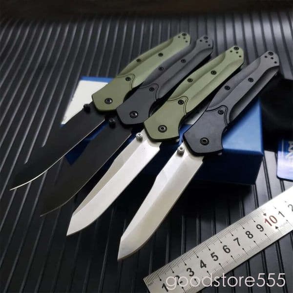 pocket knife fixed blade knife 4Models 940/940-1 Folding Knife 3.4 couteau S30V Satin Plain Blade Green Aluminum Handles Rescue Utility BM42 EDC Tools