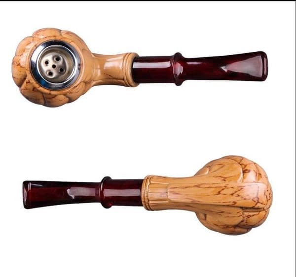Smoking pipes Creative carved pipe, rubberwood tobacco bag pot, metal tobacco pot, men's filter pipe