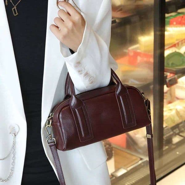 Female Fashion Luxury Designer Handbag Women Cow Genuine Leather Shoulder Bag Ladies Retro Commuting Crossbody Cowhide Bags Lady GLAMOR