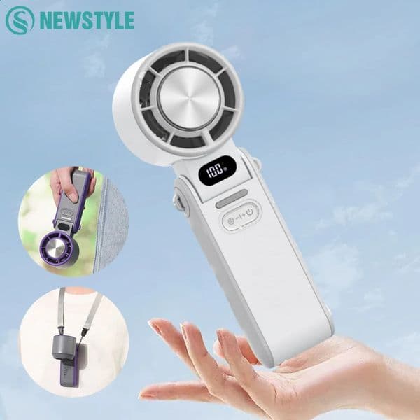 Mini Handheld Turbo Cooling Fan High-speed Cold Air SB Rechargeable Cold Compress Fan Foldable Portables Desktop Fan 260317BJ