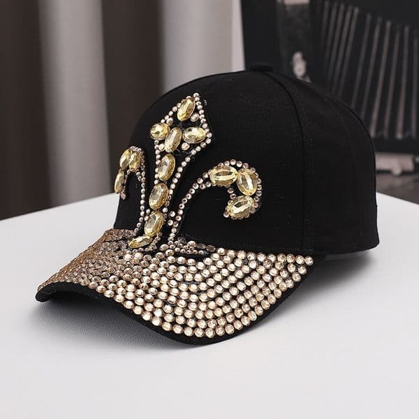 New Type Of Artificial Gemstone Women's Hat Fashionable Pure Cotton Curved Brim Sunshade Cap Designer Baseball Cap Outdoor Sports Sun Hat