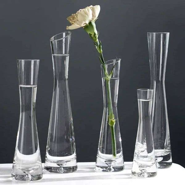 Transparent Glass Small Simple Hydroponics Plant Flower Vase Creative European Living Room Home Wedding Decor 26W0320