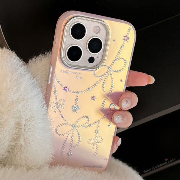 Gilt Bow Phone Case For Iphone 17 16 15 14 13 Pro 12 Max Plus 16Pro Laser 17Promax Phone Case 16Promax Designer 15Promax Cover 14Promax Hard 14Pro 15Pro 17Pro 13Pro Shell