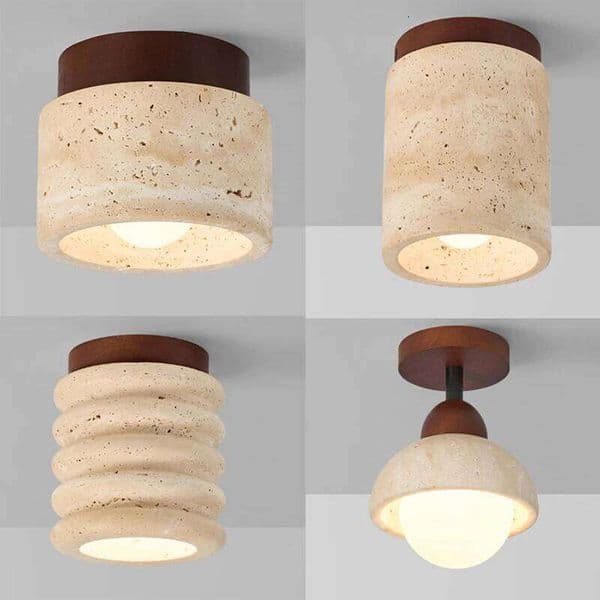 Ltalian Creative Natural Yellow Cave Stone Lamp Handmade Luxury LED Wall Hotel Bedroom Living Room Bar Corridor Light 26Y0320