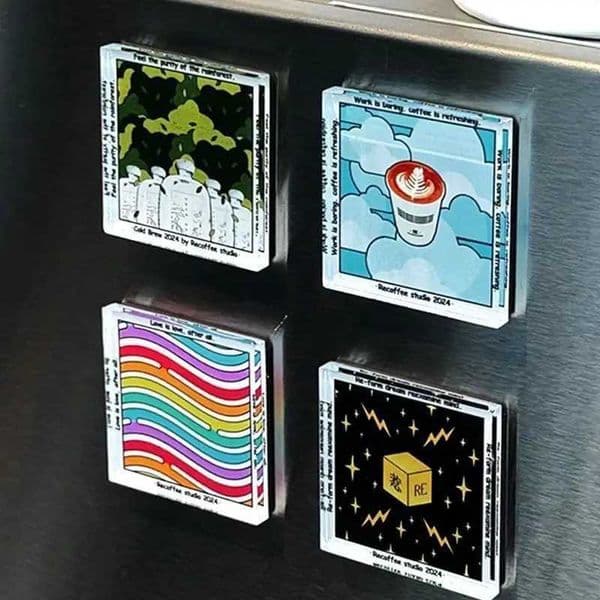 5/10pcs DIY Refrigerator Magnet High Transparent Acrylic Square Round with Magnetic Sheet Material Package Home Decor S26319