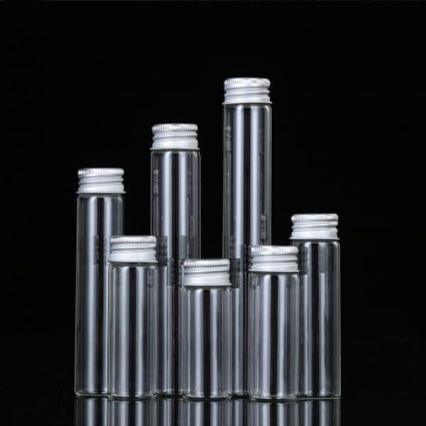 5ml 10ml 20ml 30ml 50ml 100ml Glass Packaging Bottles Tiny Jars With Metal Aluminum Screw Lid Caps Package Bottle Food Perfume Sample Vials Refillable Wholesale