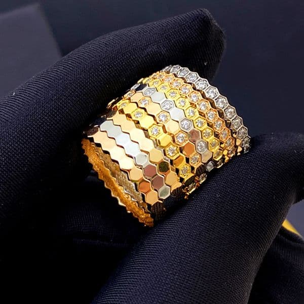 luxury ring for woman jewelry designer titanium steel designer jewelry diamond ring silver rose and gold plated thin love rings for couple size 5-11 Z260618