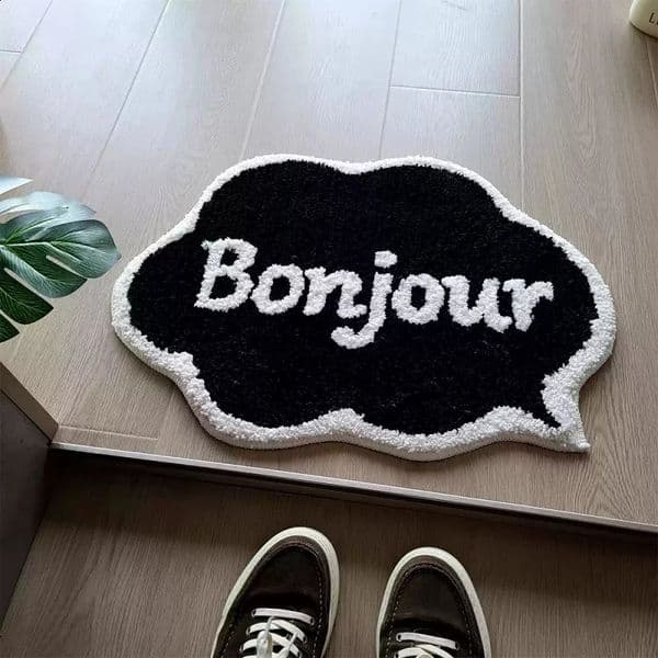 VIKAMA Creative Black-White Bubble Print Home Decor Carpet Non-Slip Dirt-Proof For Entryway Bathroom Kitchen Soft Floor Mat 260319