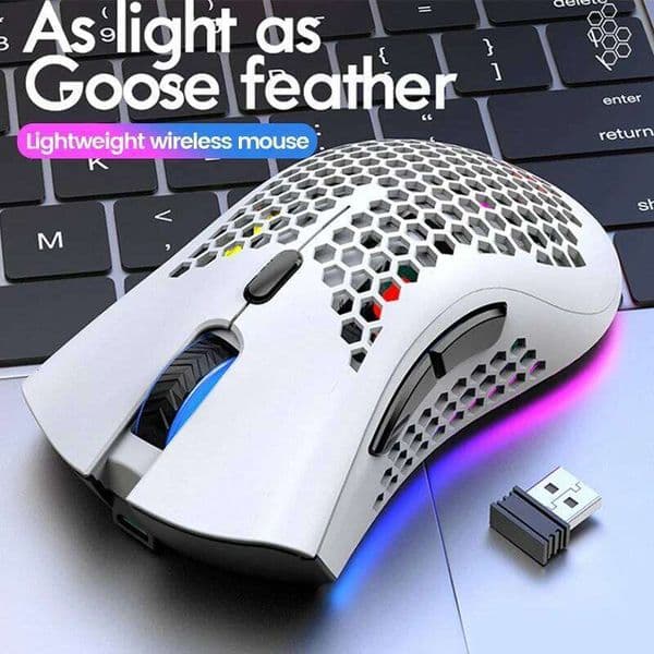 BM600 2.4G Lightweight Honeycomb Design Wireless Gaming Mouse RGB Backlight 26L0320