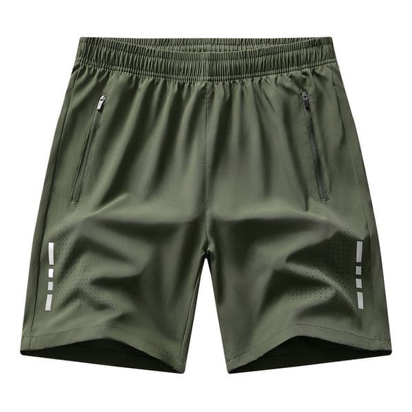 Men's summer thin ice silk shorts, large size, for sports and running, loose, breathable, quick-drying, casual half-length pants