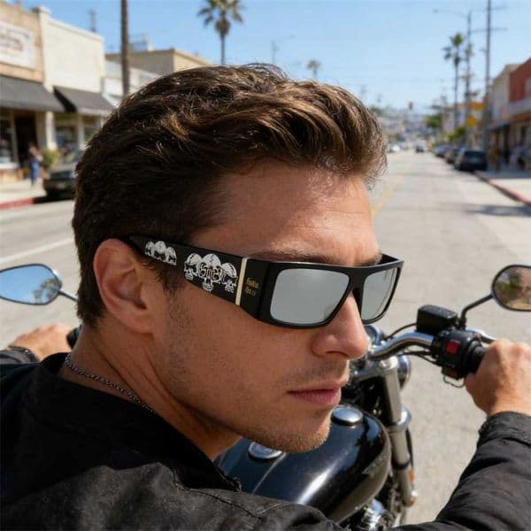 GCOTX West Coast Polarized Sunglasses Chicano Hip Hop Biker Style for Summer Driving