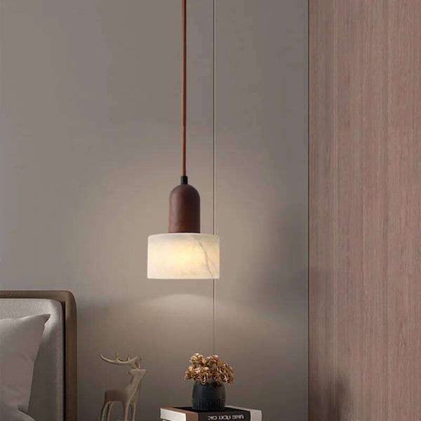 New marble master bedroom headboard chandelier new Chinese retro Wabi-Sabi advanced sense luxury cable light 26L0320