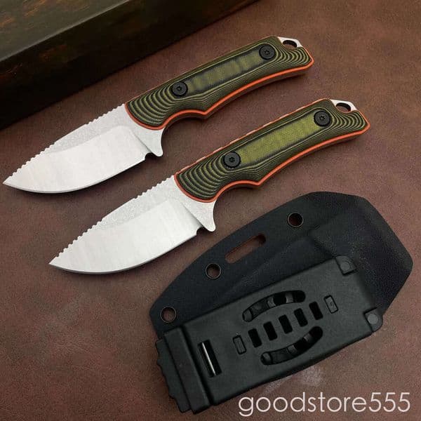 2Models 15017 Hunt Fixed Blade Knife 2.44 pocket knife S30V Drop Point, fixed blade knife couteau G10/Wood Handles