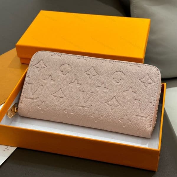 Women embossed long wallet high quality pu leather single zipper wallet fashion coin purse card holder daily use wallet