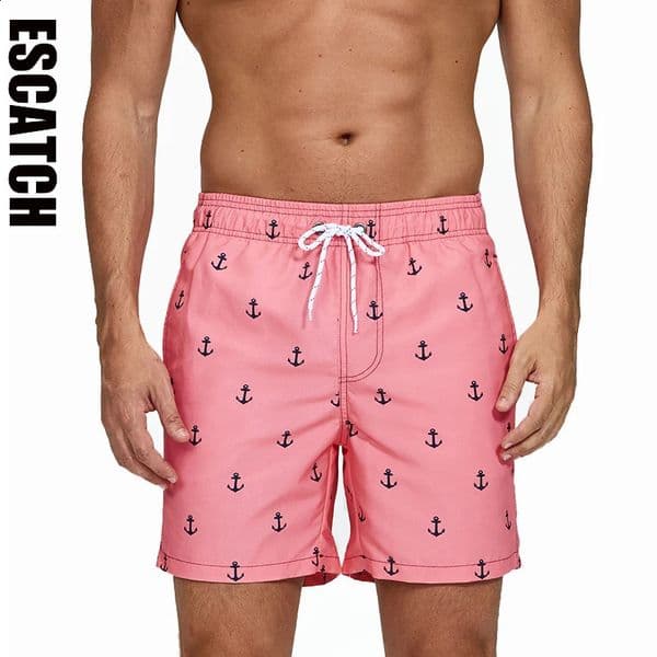 Escatch Summer Mens Shorts Fashion Polyester Quick Dry Board Shorts Male Sport Gym Swimsuit Surf Swim Trunks For Man 260320