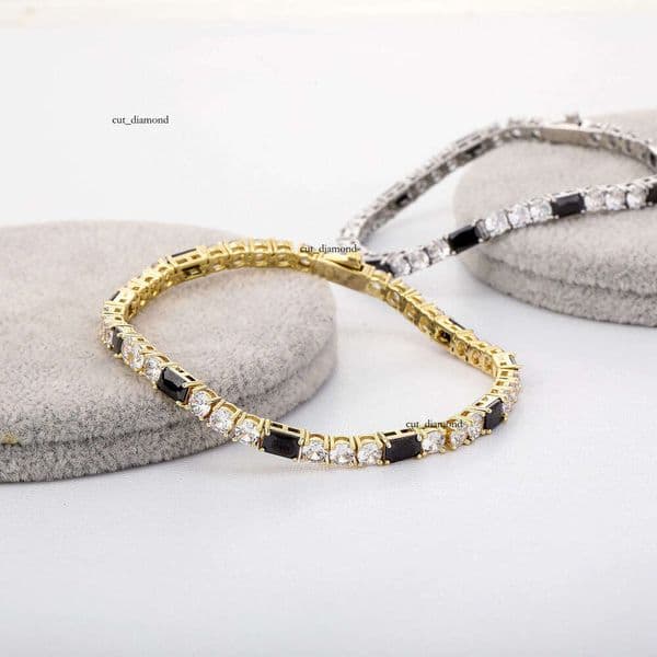 New Product 4MM Single Row Tennis Chain Square Diamond Mixed Design Jewelry Hot Style Hip Hop Men's Necklace Bracelet