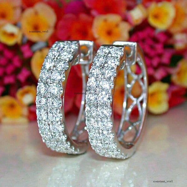 Factory Direct Sale Fashionable Ear Clips for Women Micro-Inlaid Moissanite Hollow Design Jewelry Chic and Trendy Niche Style