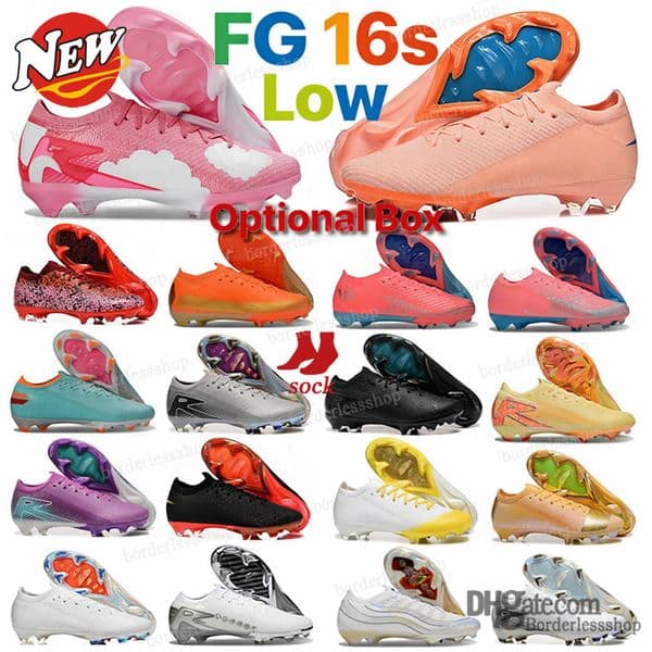 Fire Cleats FG 16s Low Studs Soccer Shoes Hot Football Boots 17 Elite XXVI Black Red Pink Blue White Gold All White Green Grey Purple Yellow Silver Discounts 9% off on sale