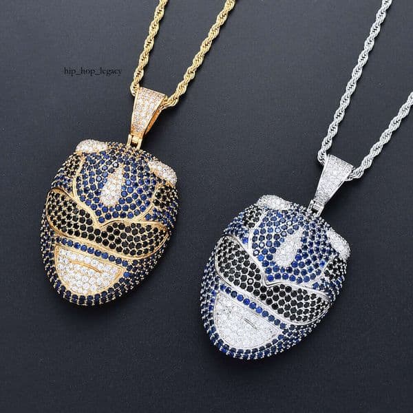 Cartoon pendant Luxury Jewelry Hip Hop jewelry layered style Silver inlaid with Moissanite personalized anime movie necklace for men and women