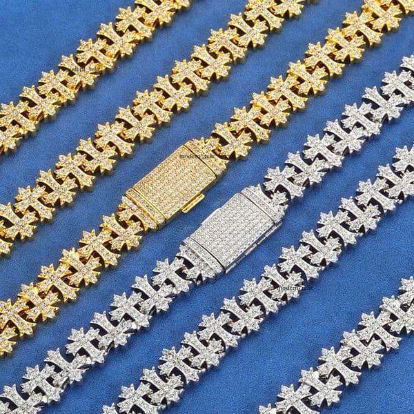 Jewelry Hip Hop Moissanite cross necklace accessories high-end jewelry for women men's full-diamond bracelet