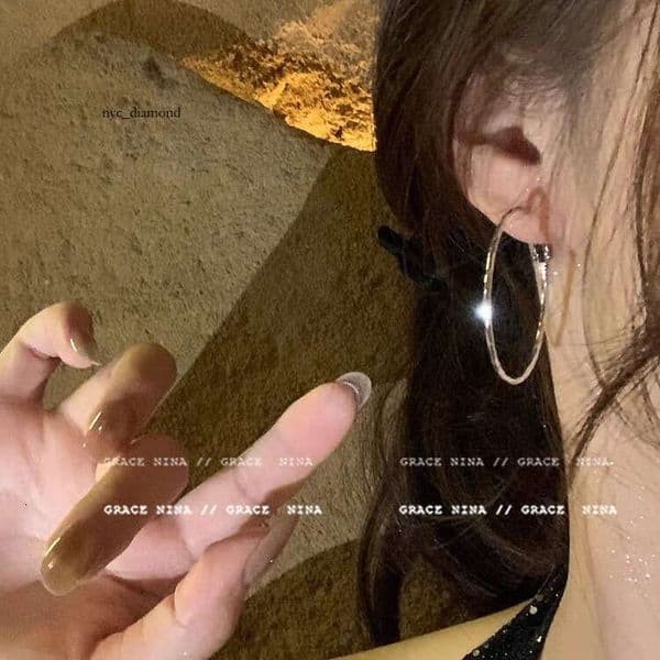 With its own aura! Metal hoop for women, 2026 new popular model, stylish that make the face look smaller, exaggerated earrings