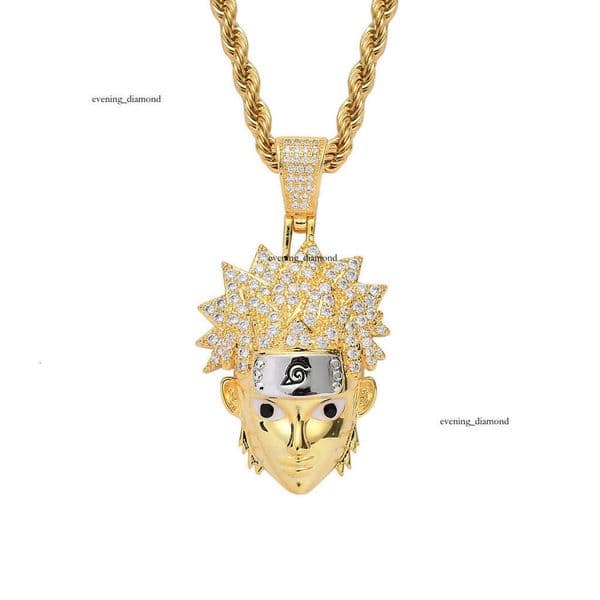 Popular Moissanite Jewelry Naruto Anime Accessories with Silver Inlaid Moissanite Hip Hop Trendy Necklace Pendant