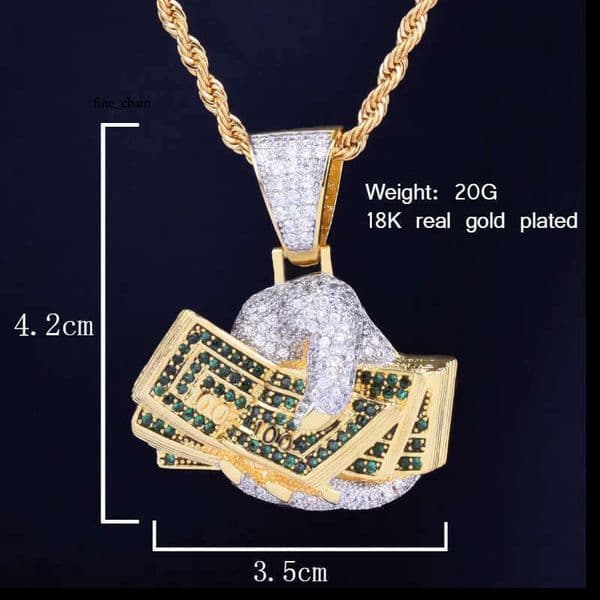 Jewelry dollar pendant necklace men's Silver inlaid Moissanite Hip Hop trendy fortune jewelry