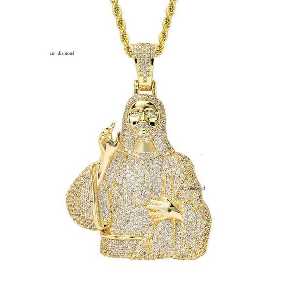Hip Hop necklace for men vintage portrait pendant personalized 18K gold micro-inlaid Moissanite Fashion Jewelry Hip Hop accessory
