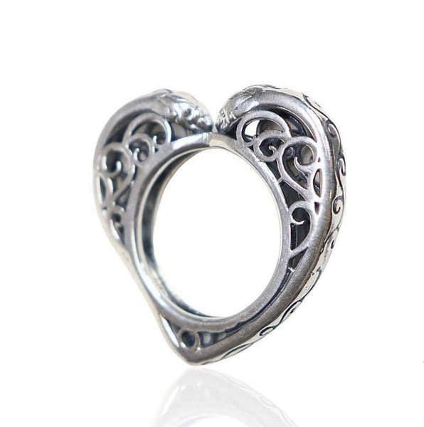 New Chinese-style antique silver sweet and cool girl heart double snake head ring, unisex plain ring with a vintage finish