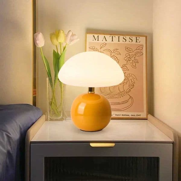 Mushroom Lamp Table Lamp Bedroom Desk Bedside Small Lamps Living Room Night Stands Mushroom Decor Modern Mid Century Lamps H260321