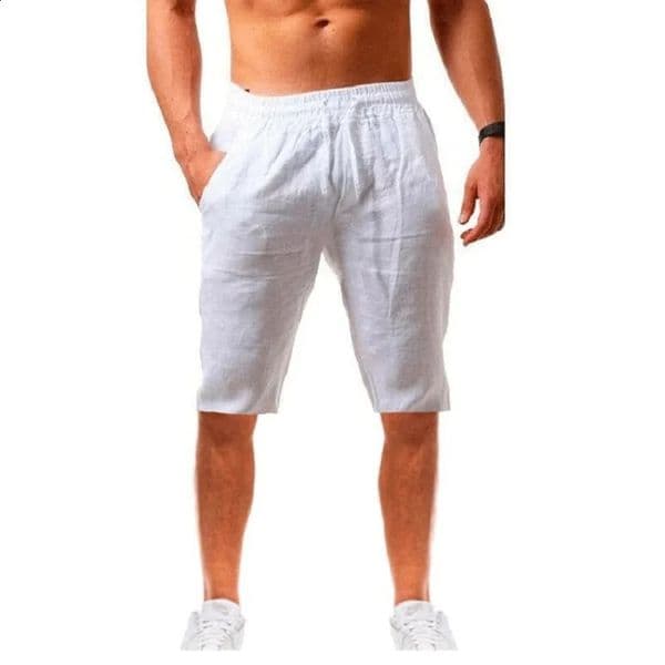 Mens Cotton Linen Shorts Pants Male Summer Breathable Solid Color Trousers Fitness Streetwear S3XL 260321