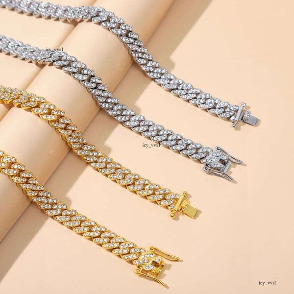 9mm Niche Personality Hip Hop Fashion Necklace Alloy Full Diamond Simple Cuban Chain Light Luxury Jewelry for Men