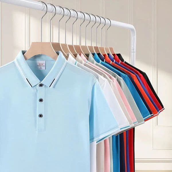 12 colors HighEnd Pure Cotton Polo shirt 5A antibacterial intercolor Short Sleeve Turndown Collar Top Business Sport 260320