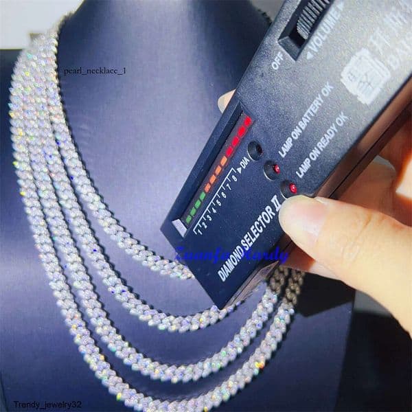 designer hip hop jewelry 8mm 16 18 20 22 inches link necklace VVS GRA Certified moissanite cuban chain