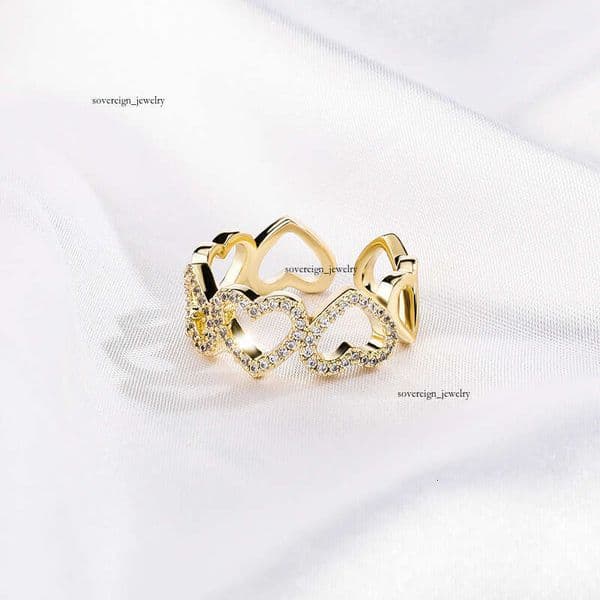 Valentine's Day Hollow Heart Moissanite for Women Luxury Jewelry Style Simple and High-End Open Ring Fashionable Index Finger Ring